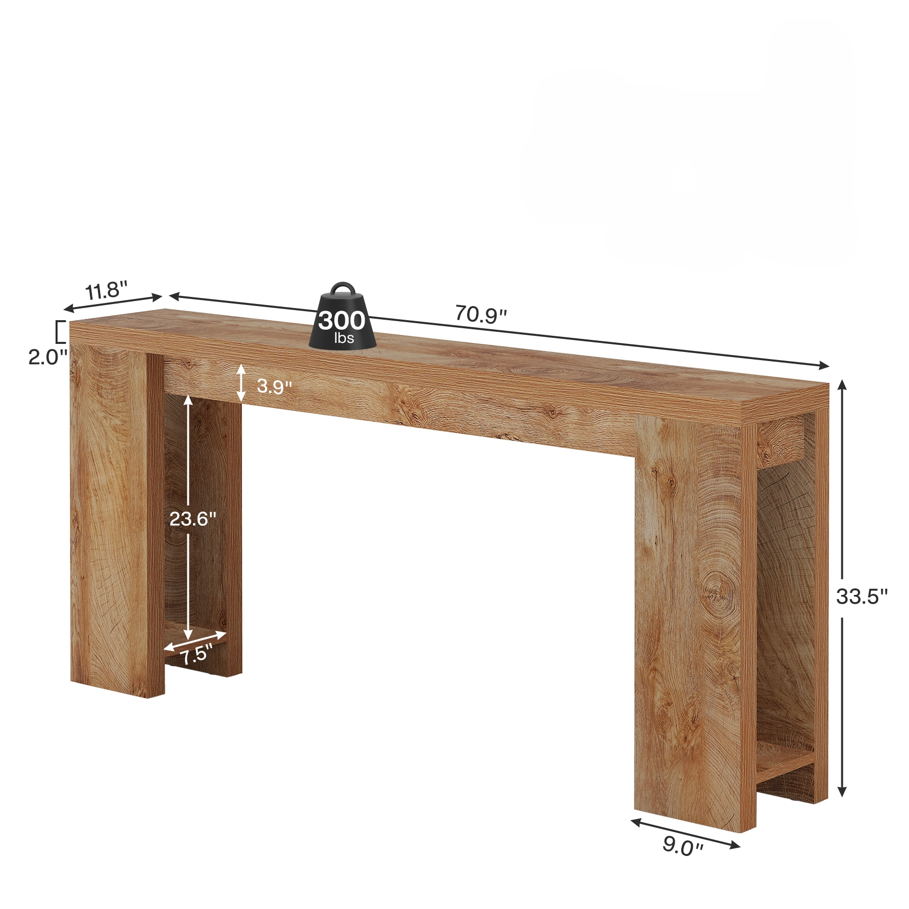 70.9" Extra Long Farmhouse Console Table