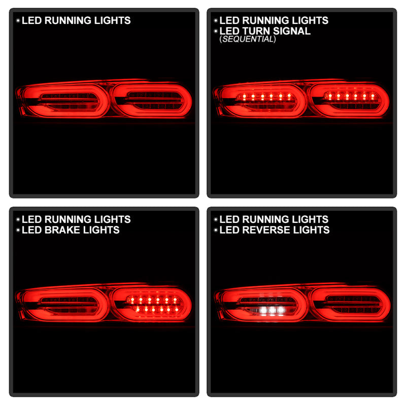 Spyder Chevy Camaro 16-18 Halogen LED Tail Lights Chrome ALT-YD-CCAM16HAL-SEQ-C 5087225