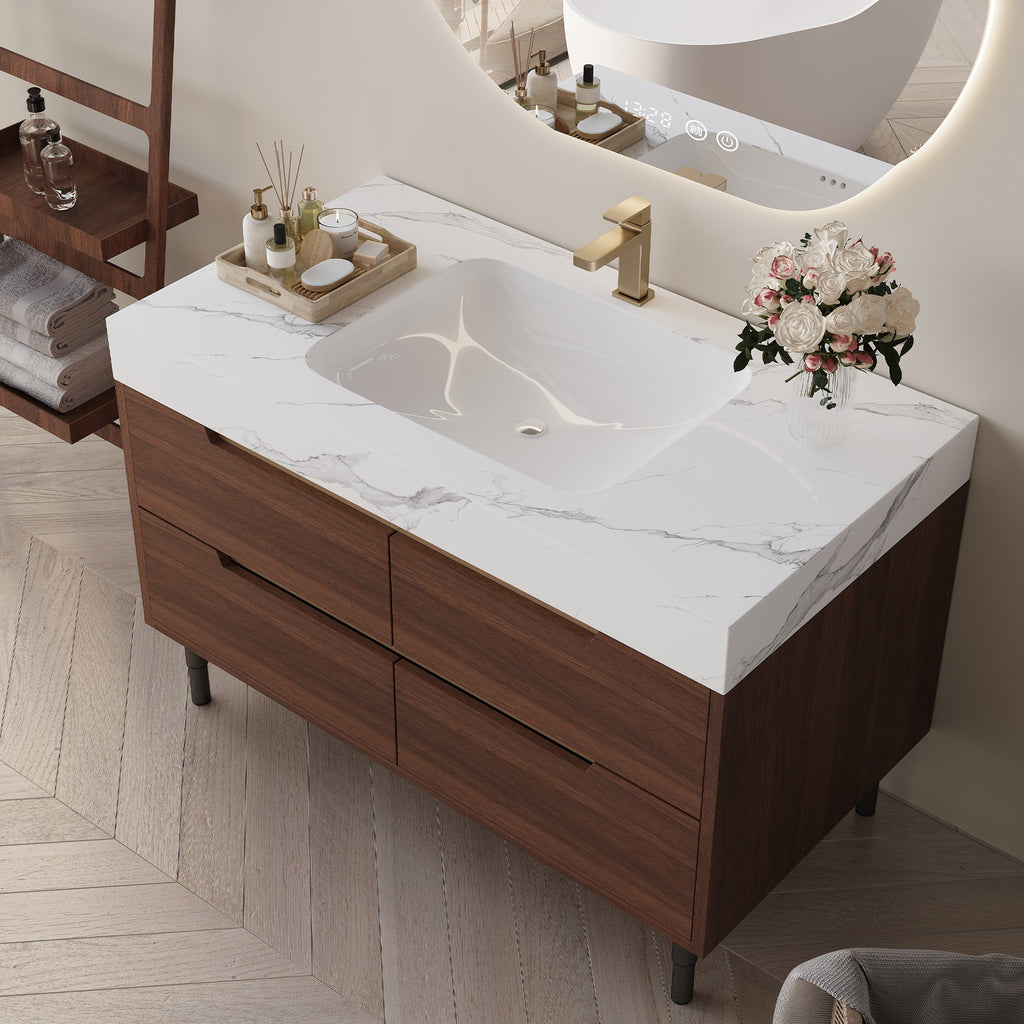 35.4" Farmhouse Free-standing Sintered Stone Bathroom Vanity