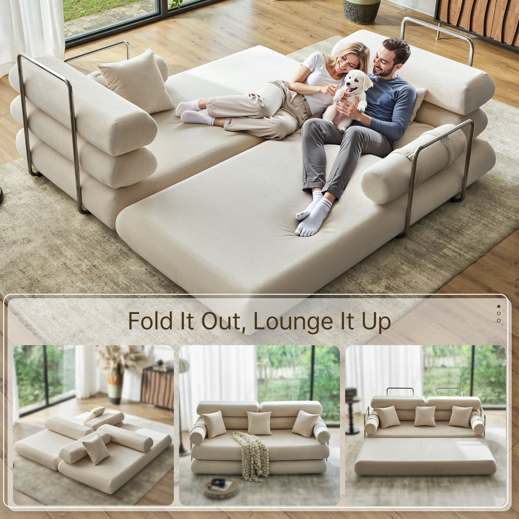 Convertible L-Shaped Sectional Sofa Bed