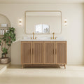 Light Coffee Freestanding Single Sink Bathroom Vanity