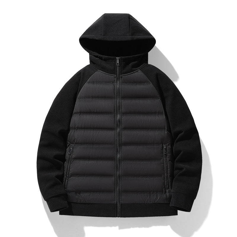 Knitted Patchwork Sports Hooded Jacket For Men And Women