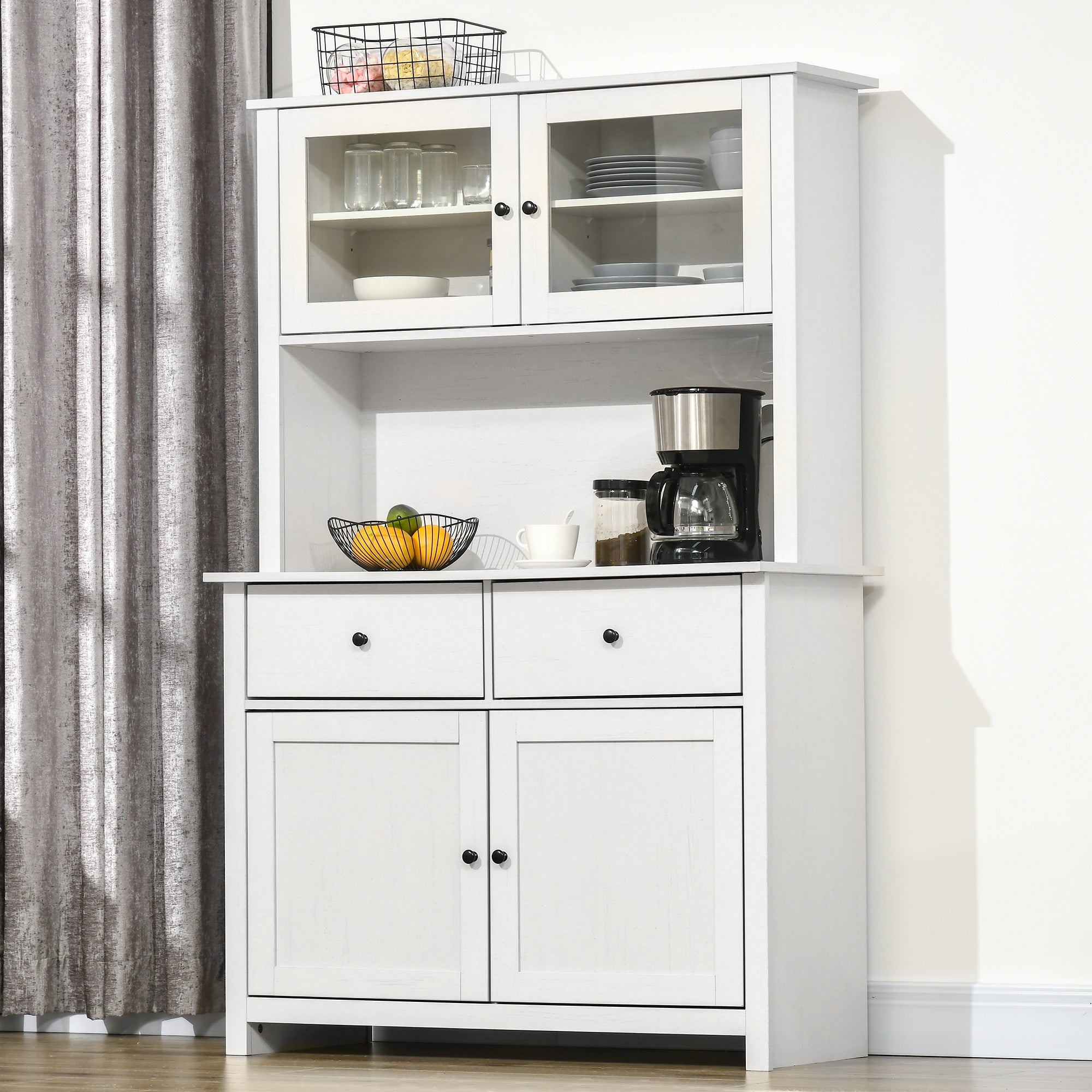HOMCOM 63.5" Kitchen Buffet with Hutch