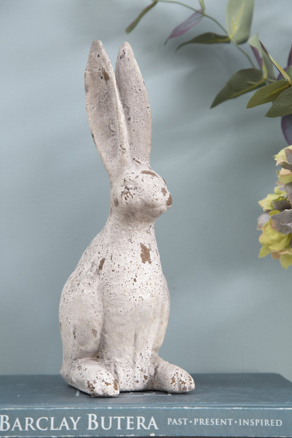 Weathered Cement Rabbit Statue