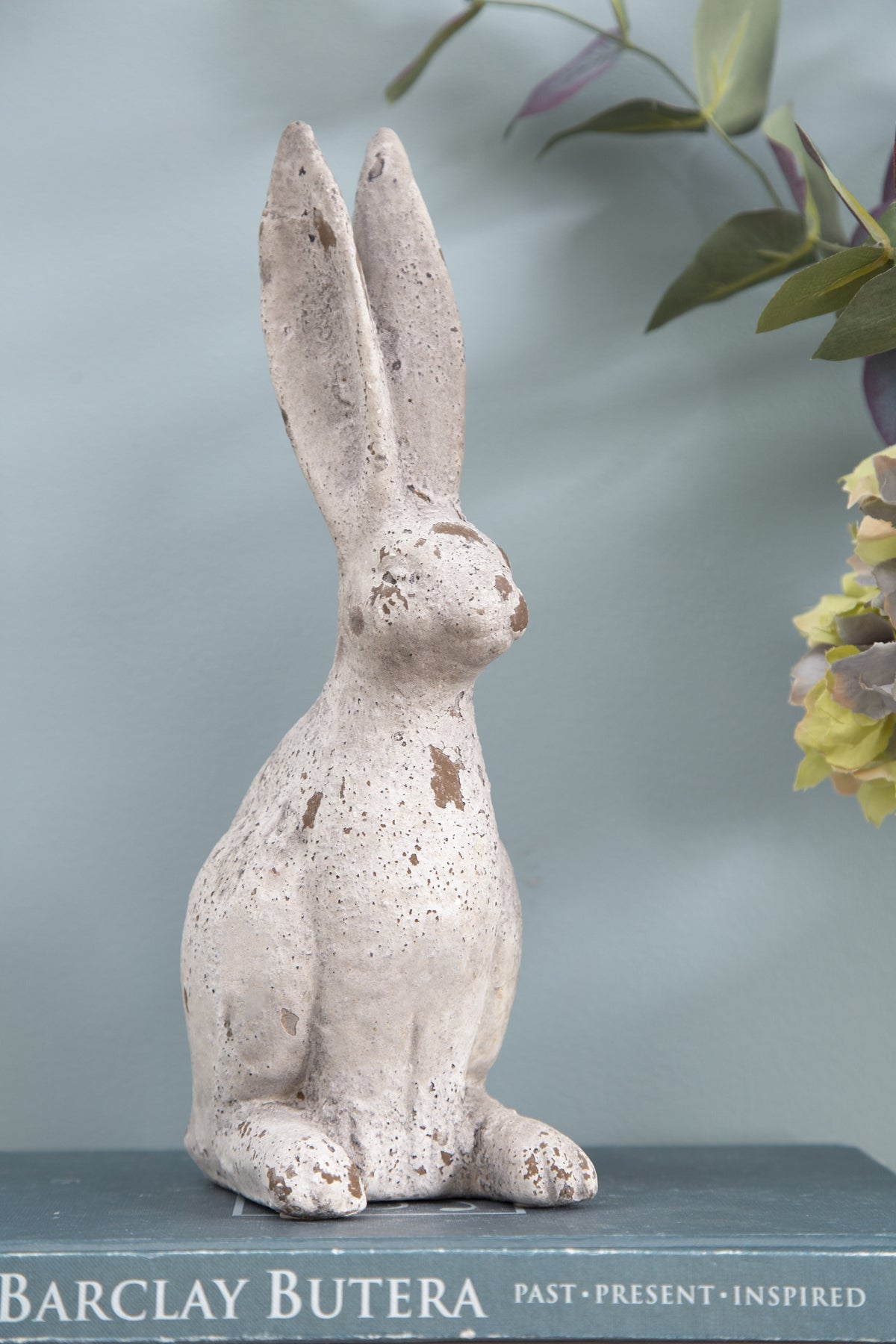 Weathered Cement Rabbit Statue