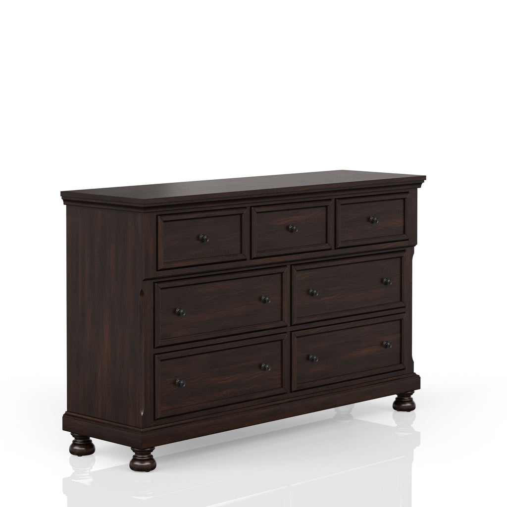 Seven Drawer Dresser in Dark Cherry