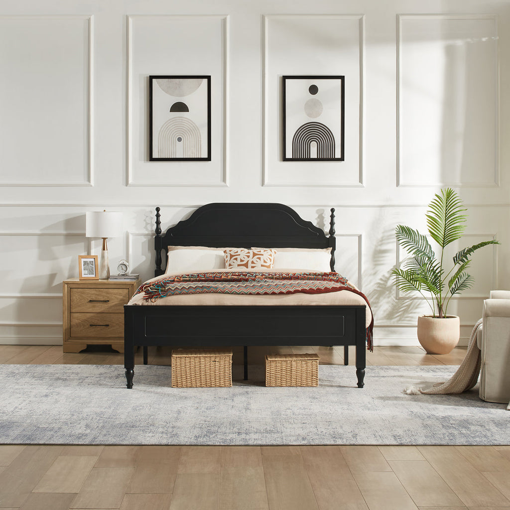 Elegant Bedroom Centerpiece Queen Bed with Padded Headboard Insert