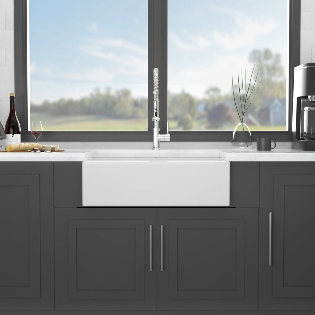 White Farmhouse Sink Workstation