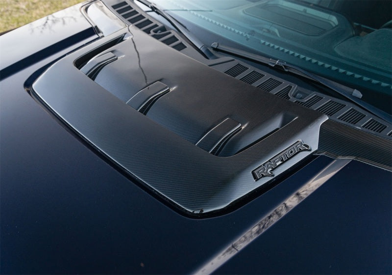 Ford Racing 21-24 Ford F150 Raptor Carbon Fiber Hood Vent - Gloss M-16628-FG