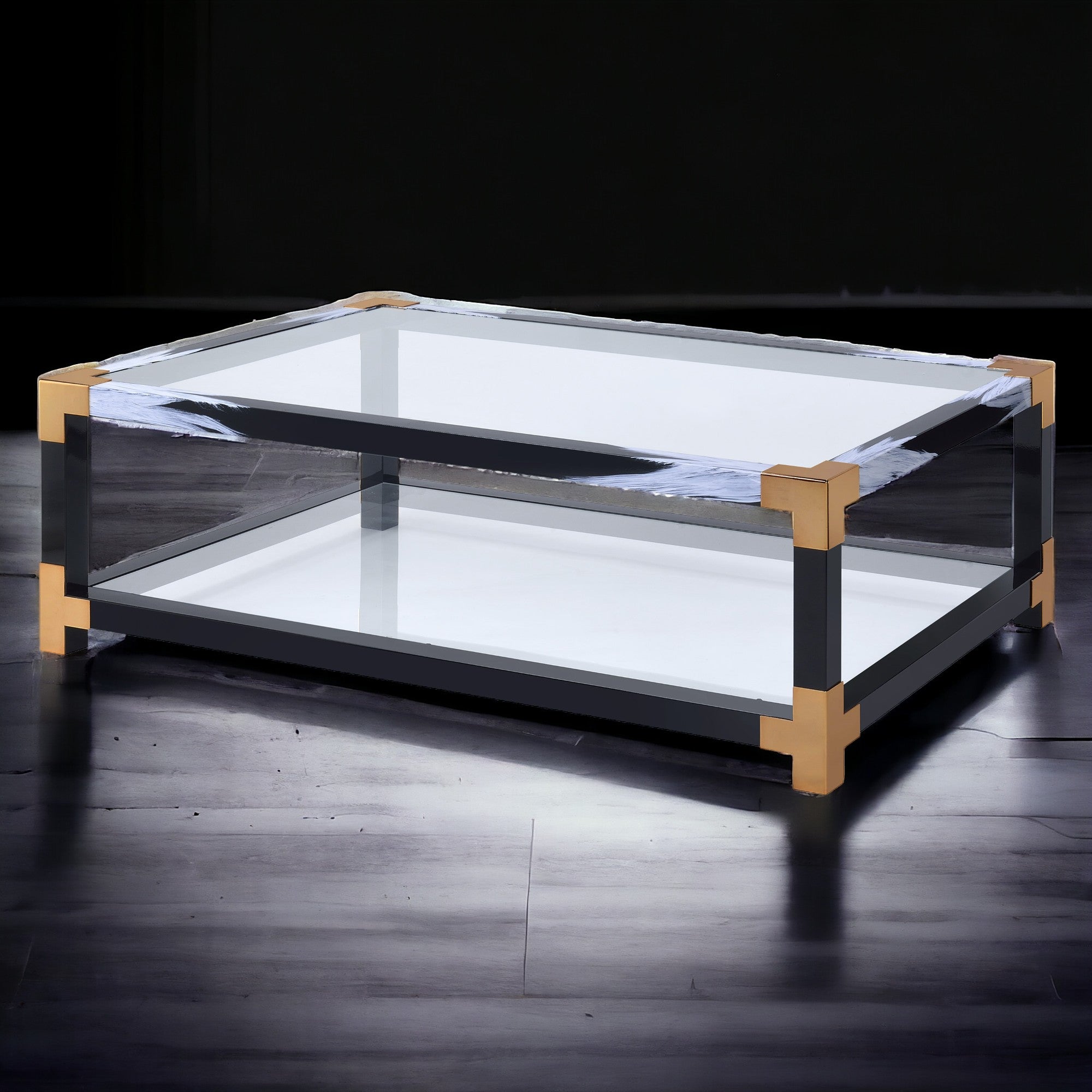 Lafty Clear Glass Coffee Table