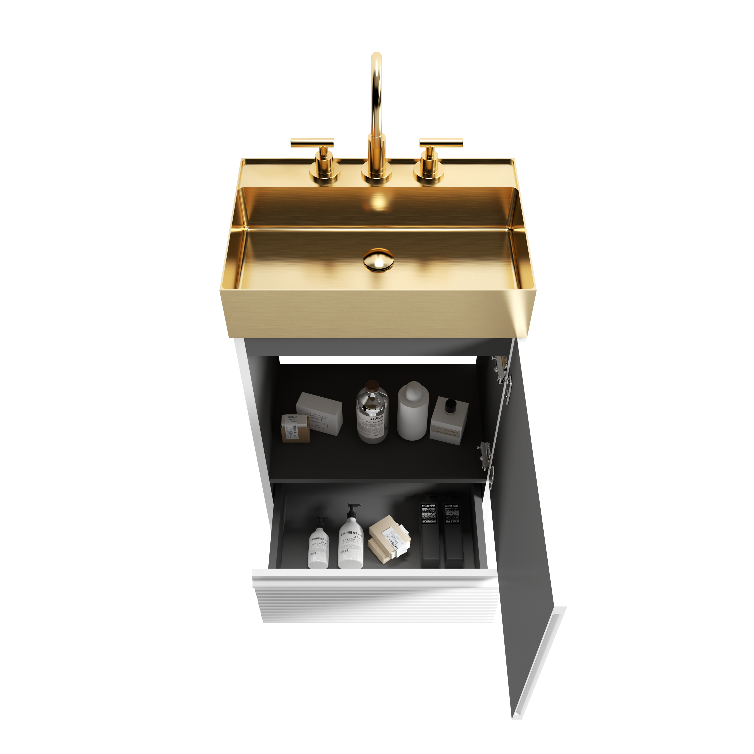 Gada 20" Striped Velvet Bathroom Vanity