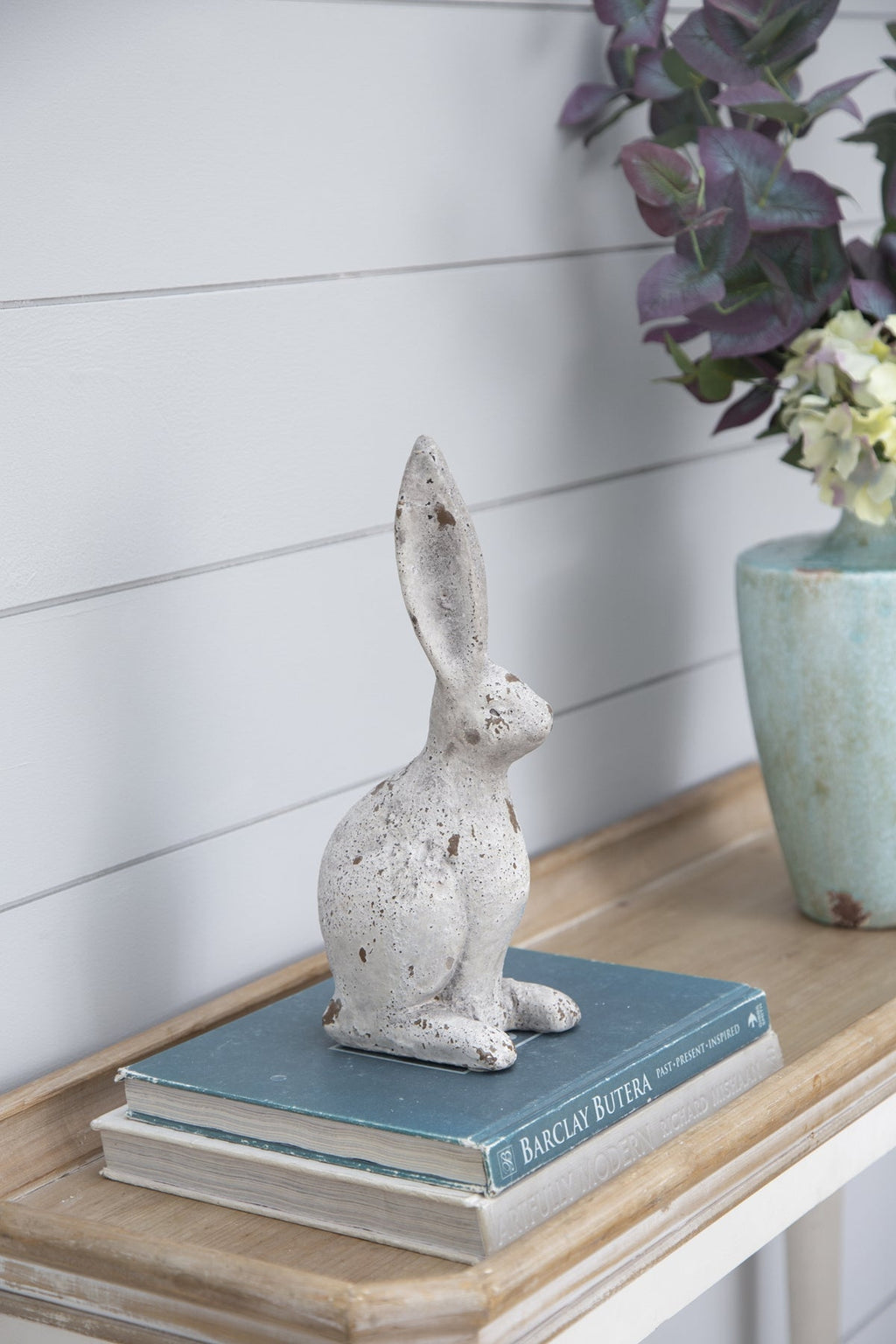 Weathered Cement Rabbit Statue