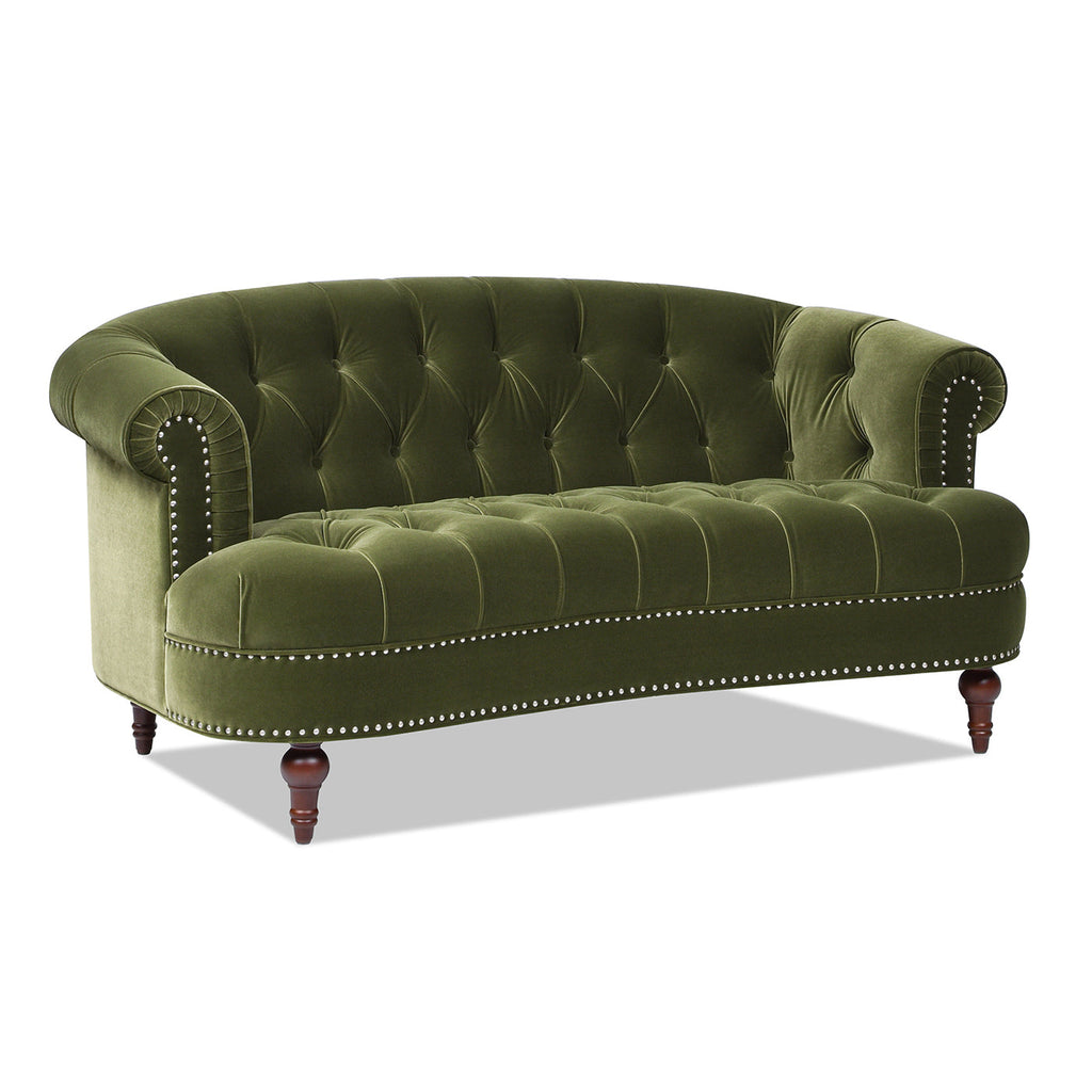La Rosa Victorian Chesterfield Loveseat, Olive