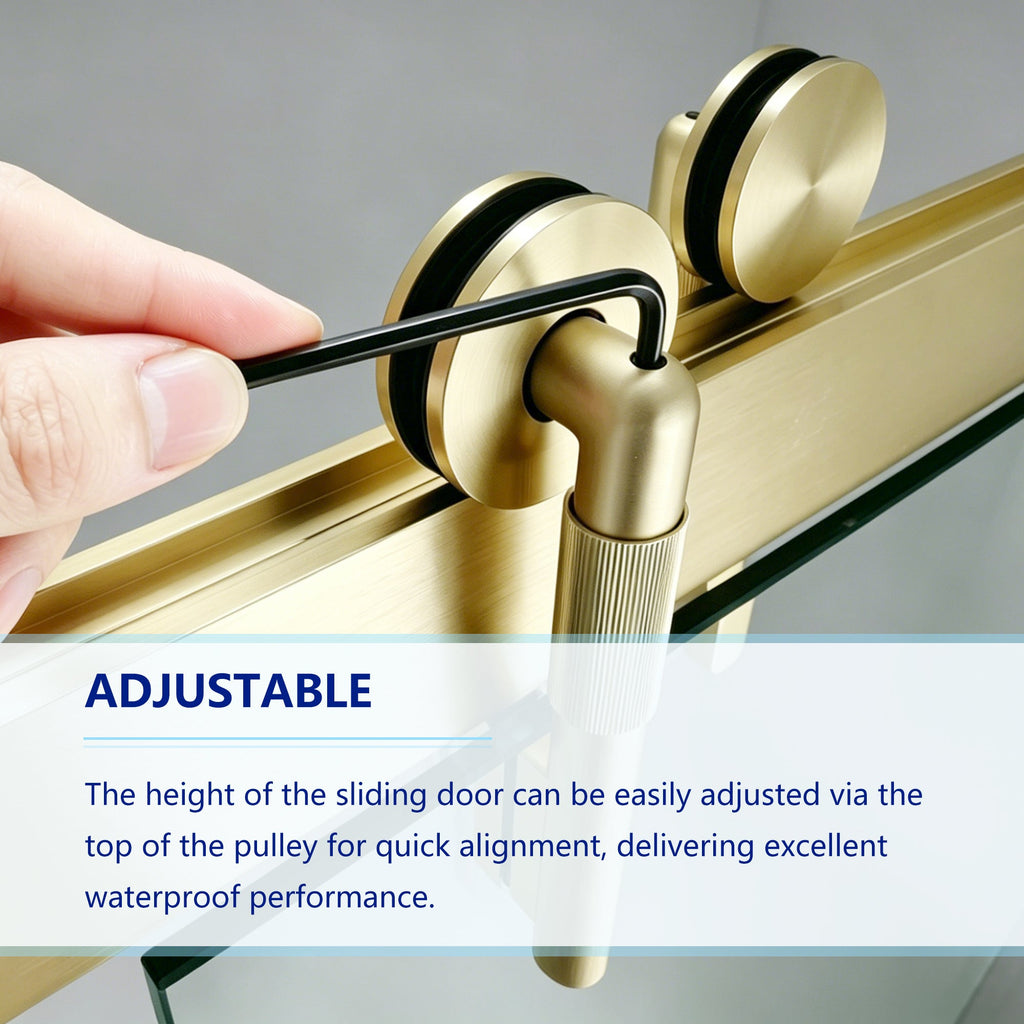 Frameless Double Sliding Shower Door - 57-60 Inch (10mm Thick)