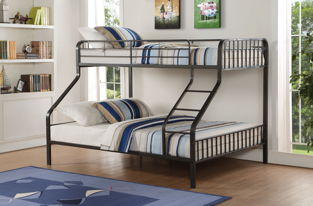 Caius Gunmetal Finish Twin XL/Queen Bunk Bed