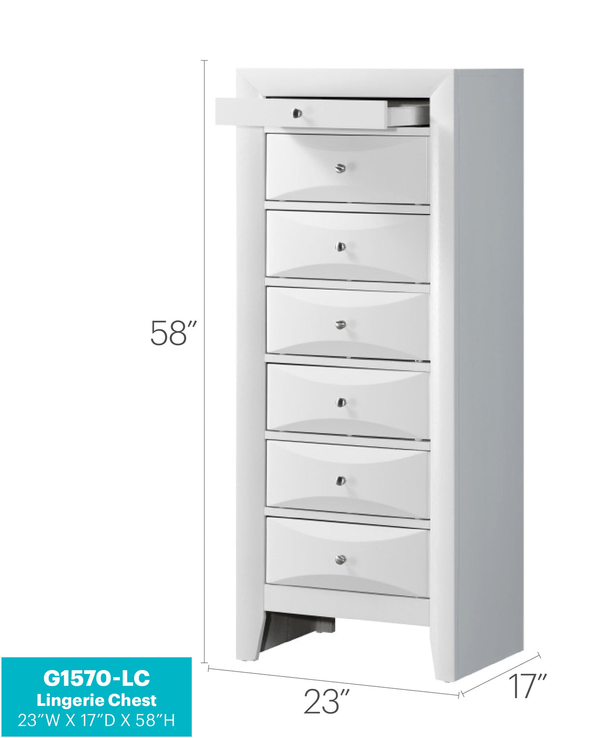 Marilla G1570-LC 7 Drawer Lingerie Chest