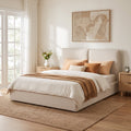 Double-Pillow Upholstered Design, Skin-Friendly Textured Fabric