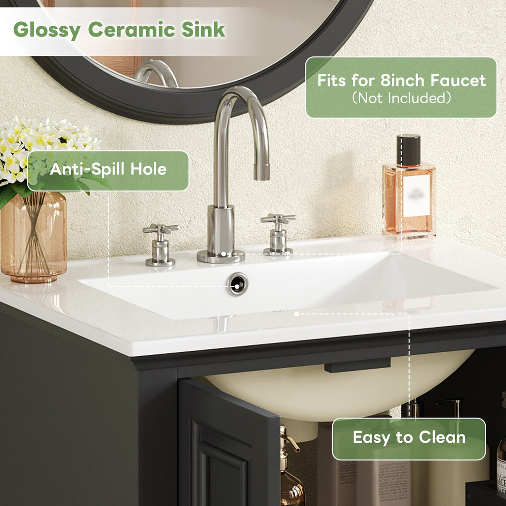 24'' Bathroom Vanity with Ceramic Sink