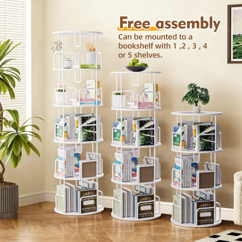 Rotating Bookshelf Tower 5 Tier