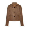 AutumnWinter Retro-chic Suede Velvet Lapel Double-breasted Jacket
