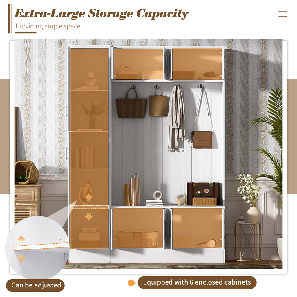 Vibe Haus 79'' Tall Modern Hall Tree with Shoe Storage