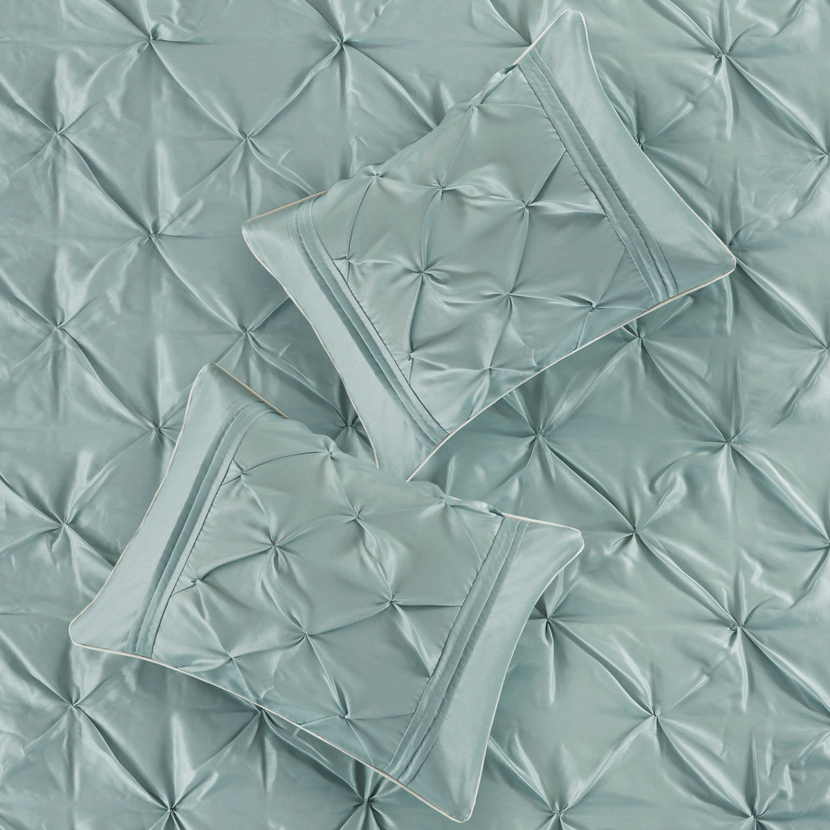 7 Piece Tufted Comforter Set Seafoam Cal King