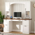 On-Trend Farmhouse Arched Computer Desk with Hutch