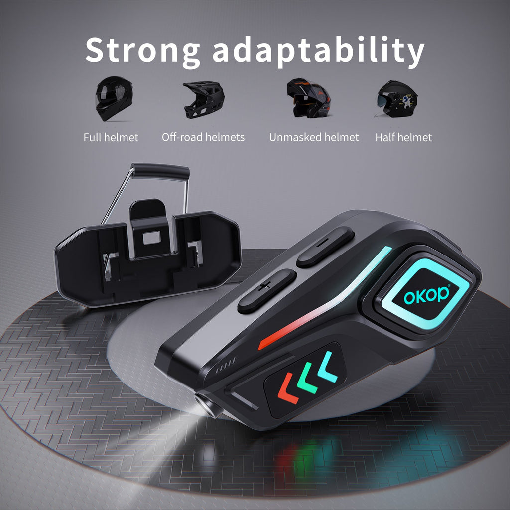 KP-291 Best-Selling Helmet Bluetooth Headset Ambient Lighting Long Battery Life Universal Helmet Compatibility Noise Cancellation And Binaural Stereo Calling In Stock