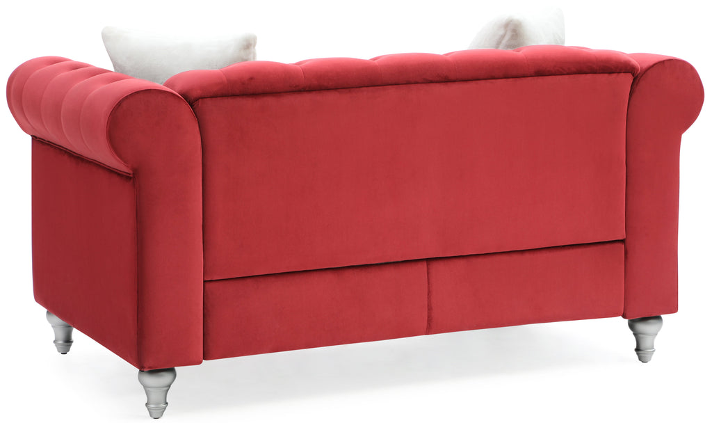 Stylish Burgundy Loveseat