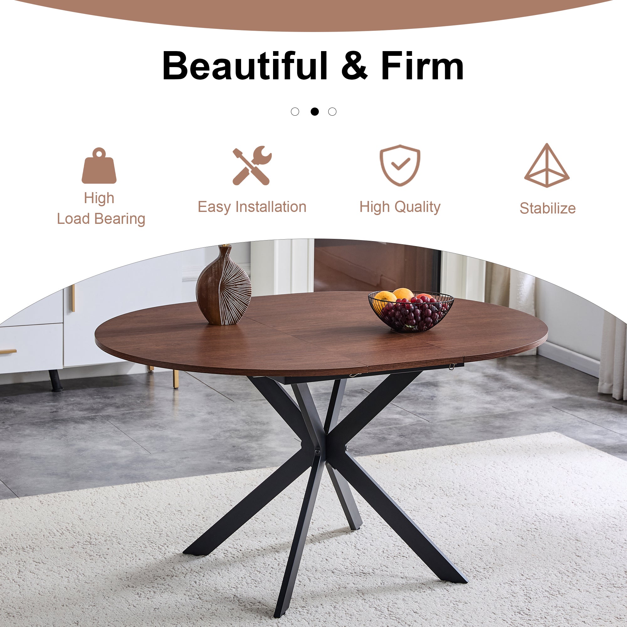 Extendable Round Dining Table (43" to 54")