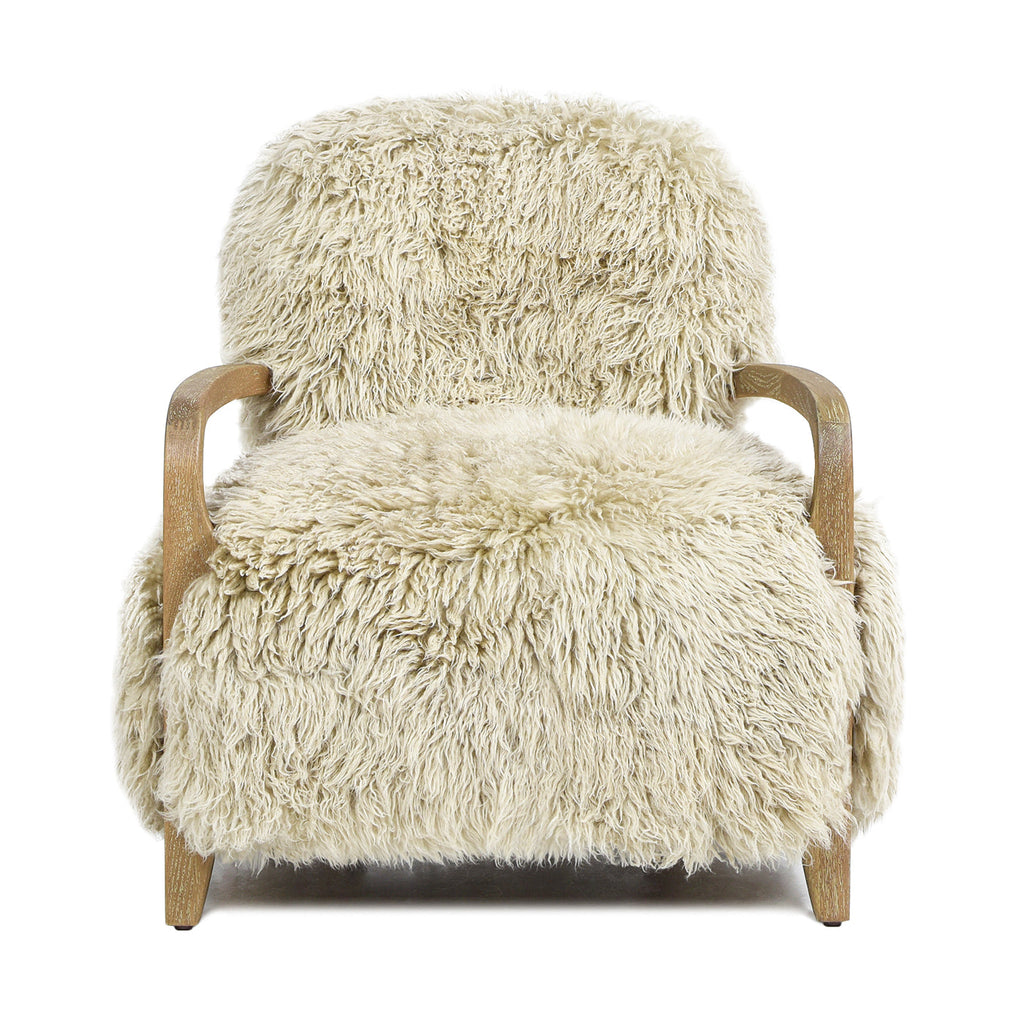 Enchante 28.5" New Zealand Sheepskin Accent Arm Chair