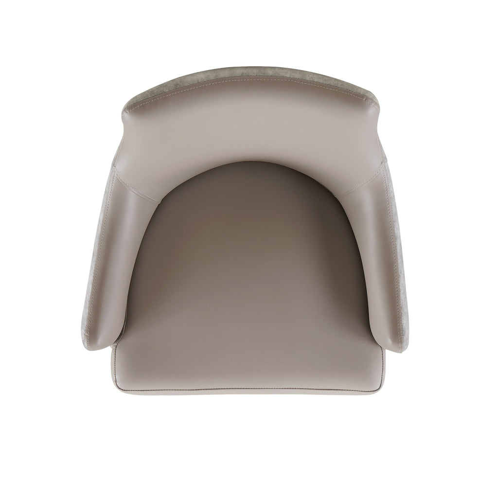 Connie Wood Vegan Leather and Velvet Armchair