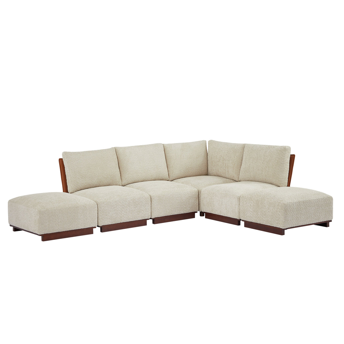 Velora 116 in. L Shaped Boucle Modular Sectional Sofa