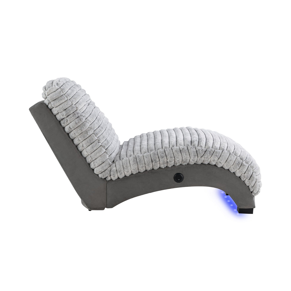 Denise Nickel Accent Chaise With USB