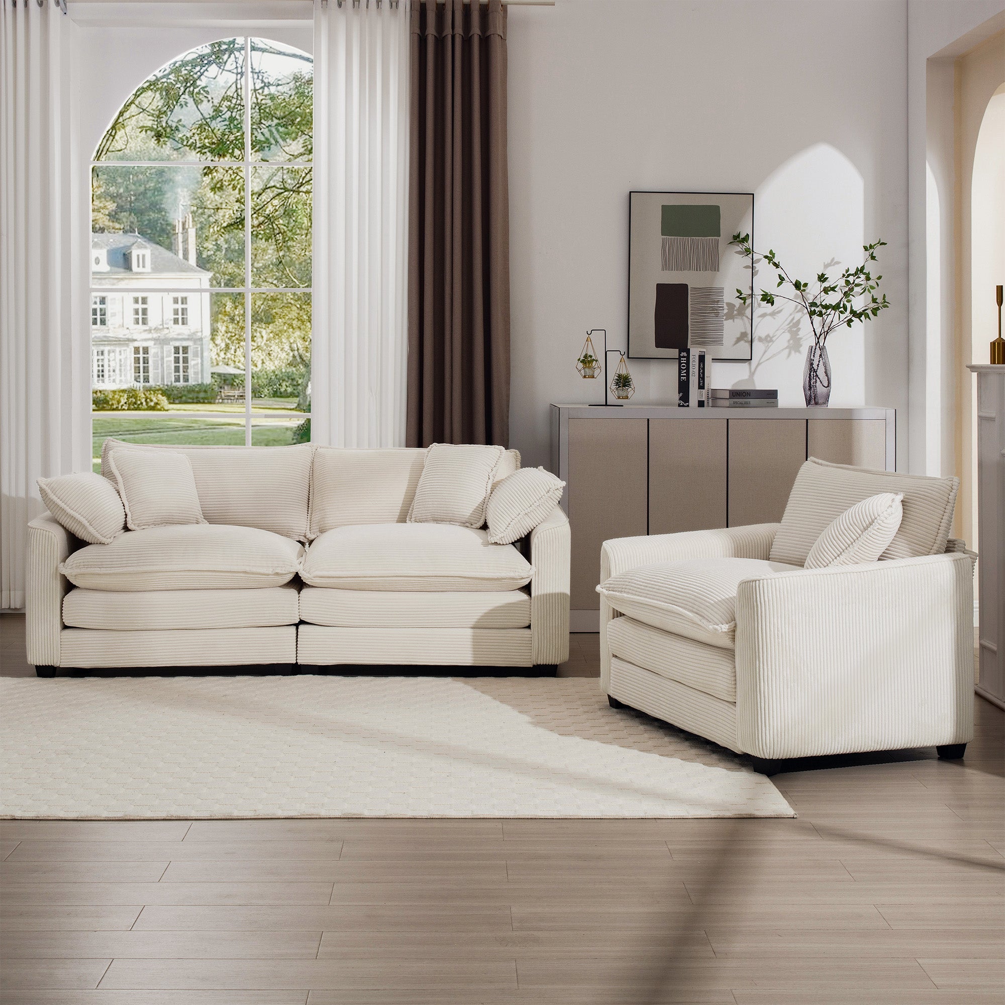 Modern Living Room Sofa Two-Piece Set