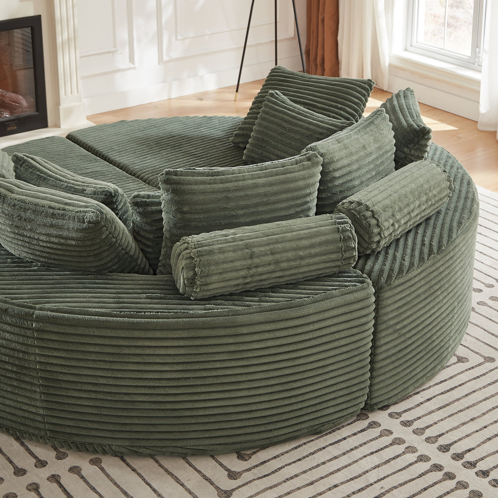 78.5-Inch Corduroy Round Oversized Recliner
