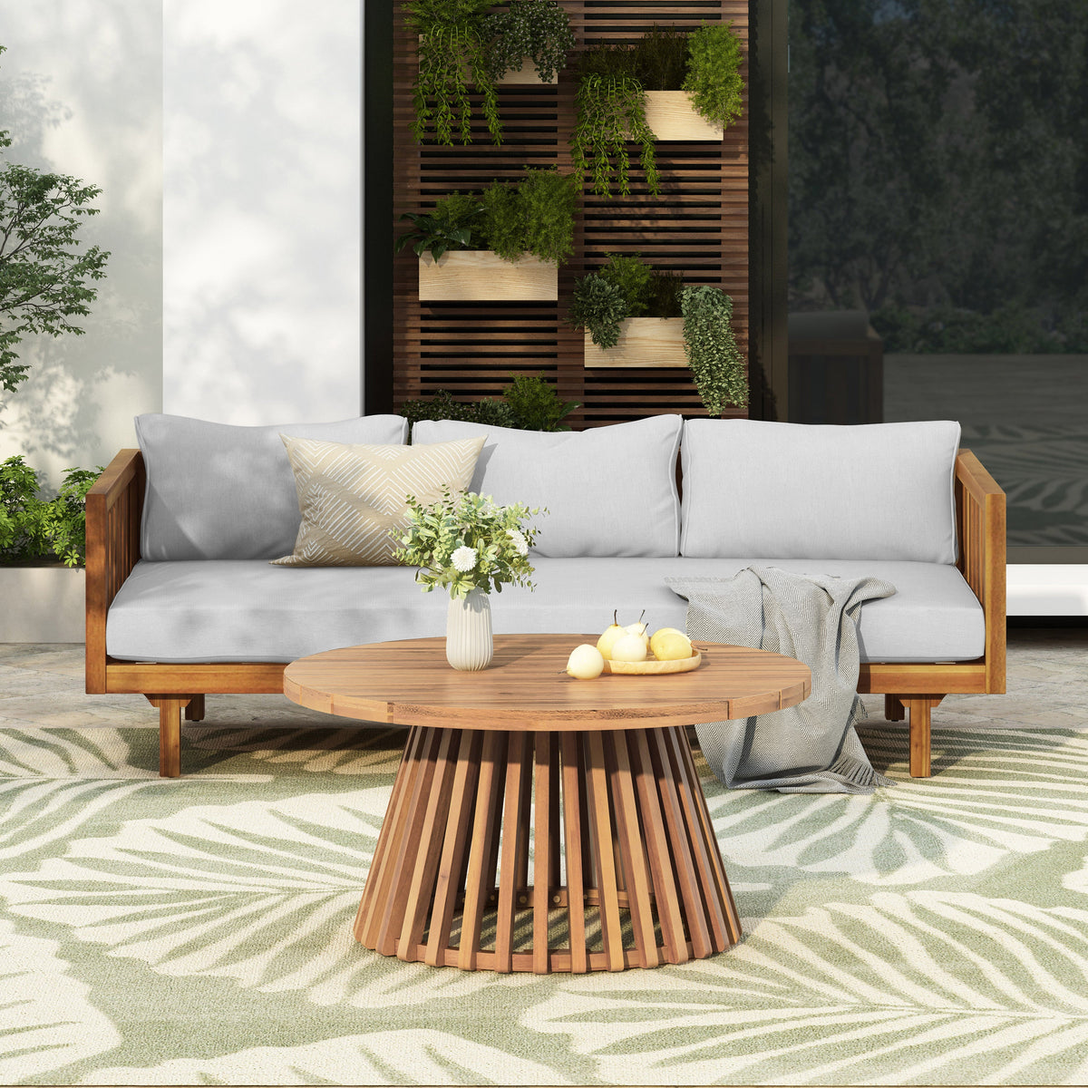 Claremont 3 Seater Daybed and Acacia Wood Table Set