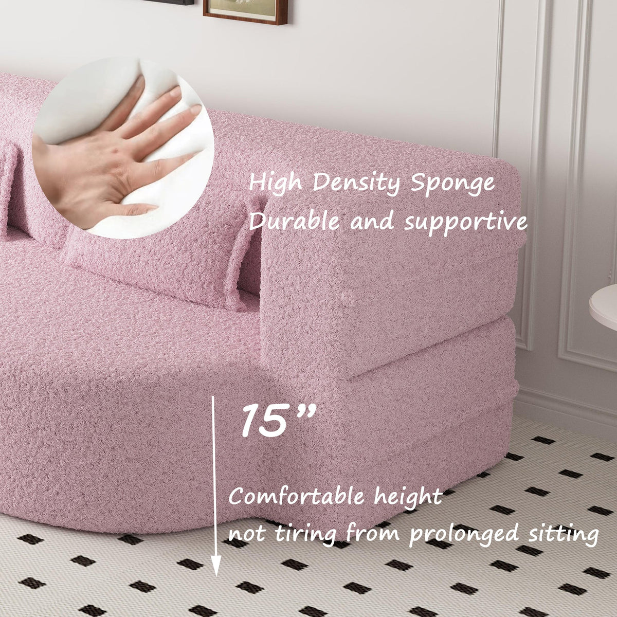 Modern Floor Sofa With 2 Pillows