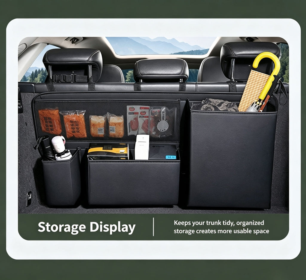 Universal Car Trunk Rear Storage Bag Organizer Box Multifunctional Large Capacity Horizontal Car Multi-Purpose Storage Box