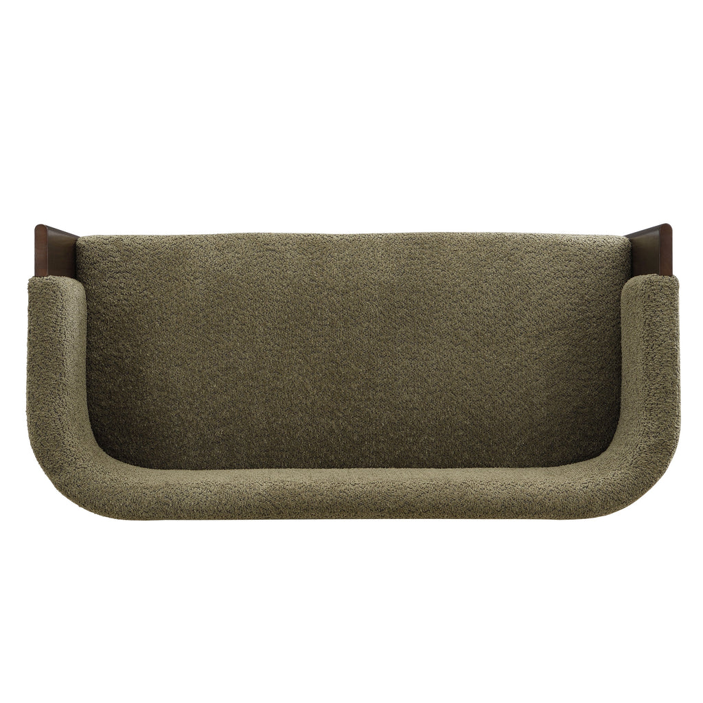 48.5" Upholstered Solid Loveseat (Walnut+Green)
