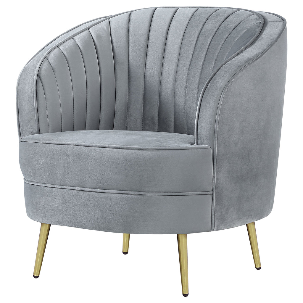 Grey Velvet Accent Chair