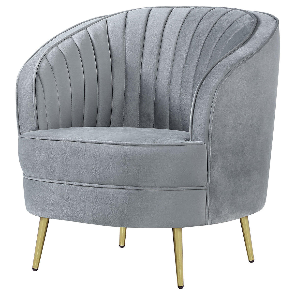 Grey Velvet Accent Chair