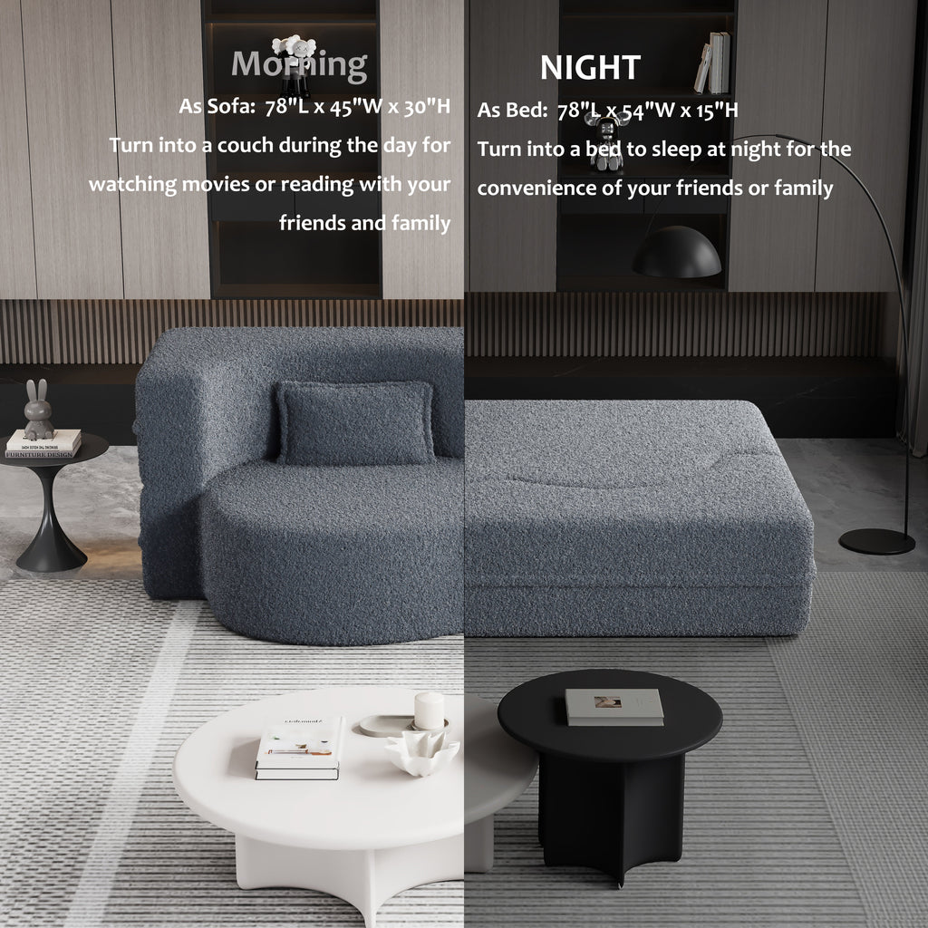 Modern Floor Sofa with 2 Pillows