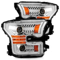 AlphaRex 15-17 Ford F-150 PRO-Series Projector Headlights Plank Style Chrm w/Activ Light/Seq Signal 880157 *Discontinued