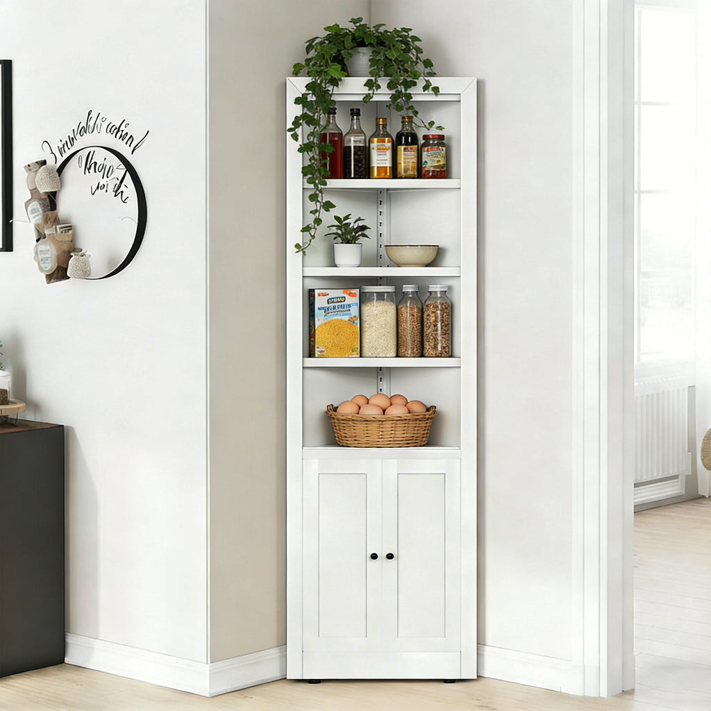 71" Tall Corner Storage Cabinet