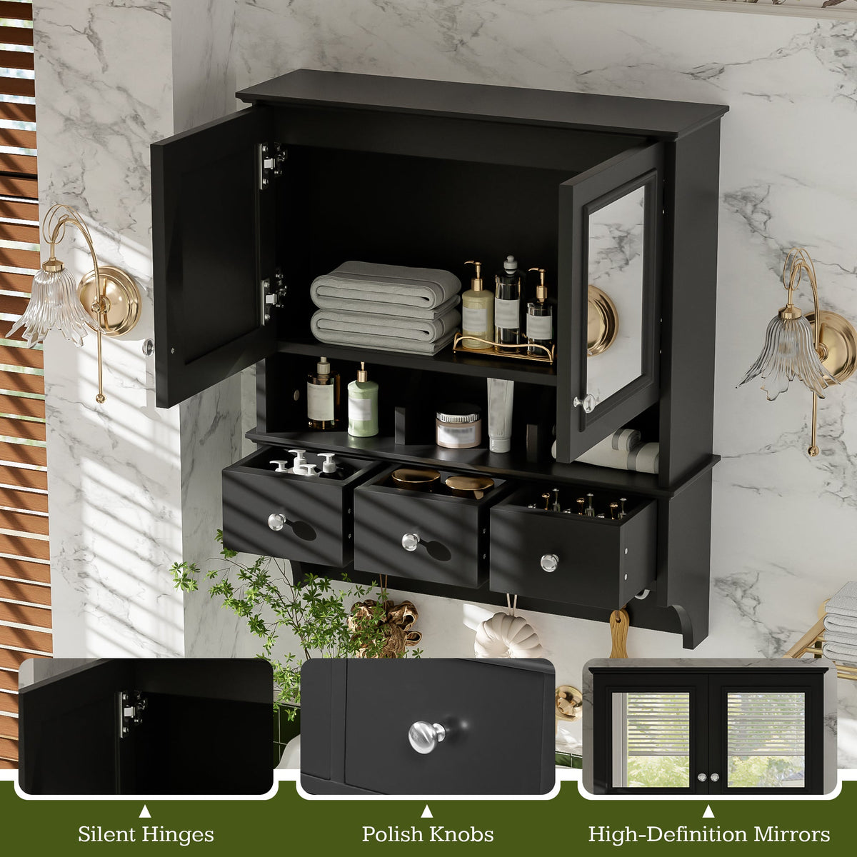 4-In-1 Bathroom Mirror Cabinet