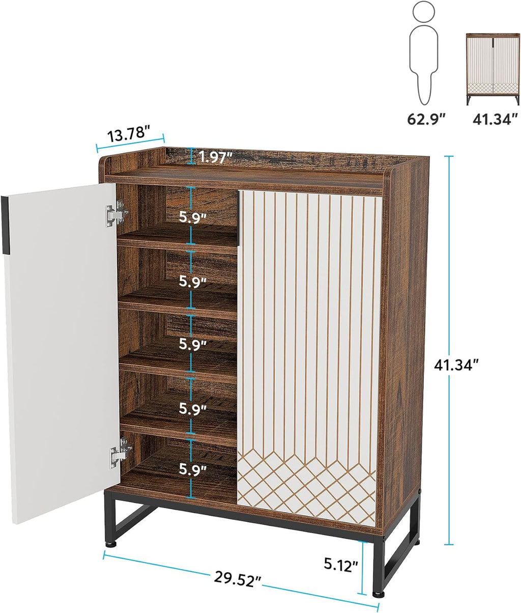 29.52" Brown Shoe Cabinet