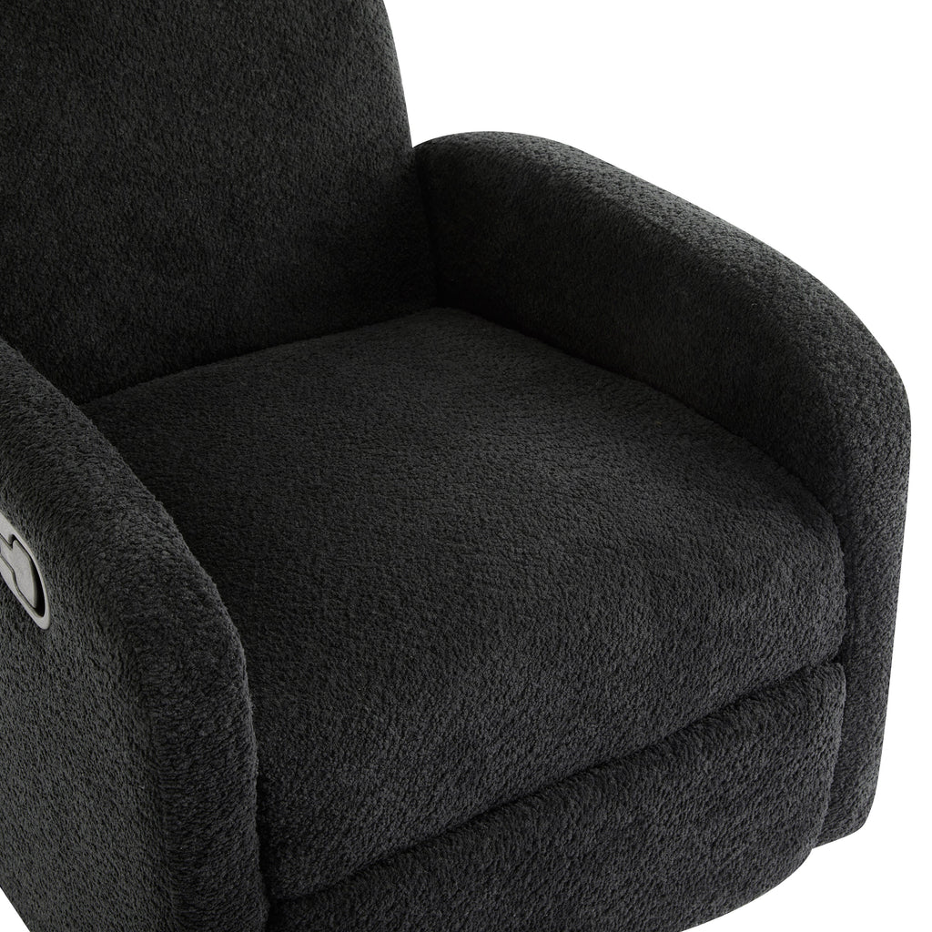 360 Swivel and Glider Recliner Chair - Black