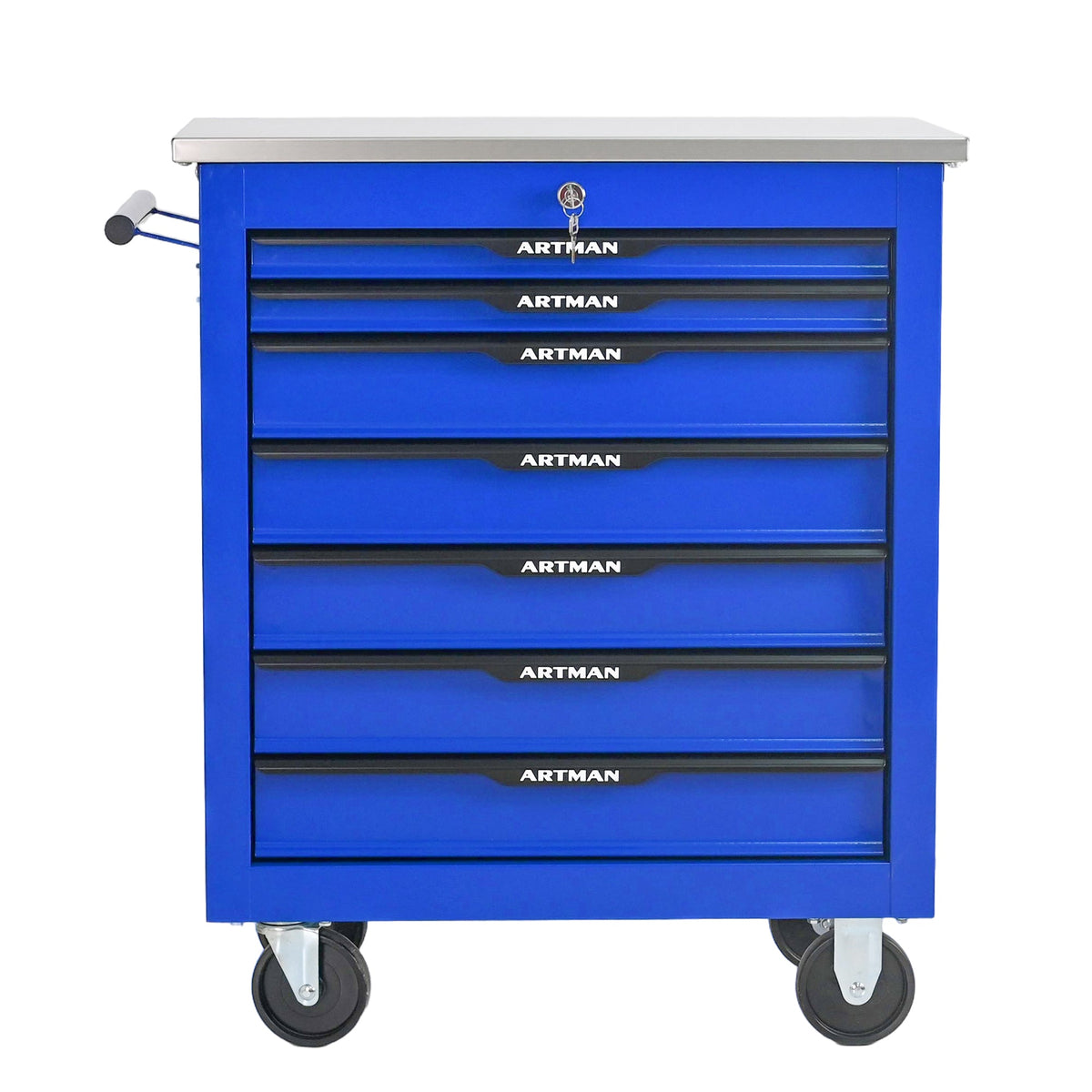 7 Drawers Multifunctional Tool Cart with Wheels - Blue & Black