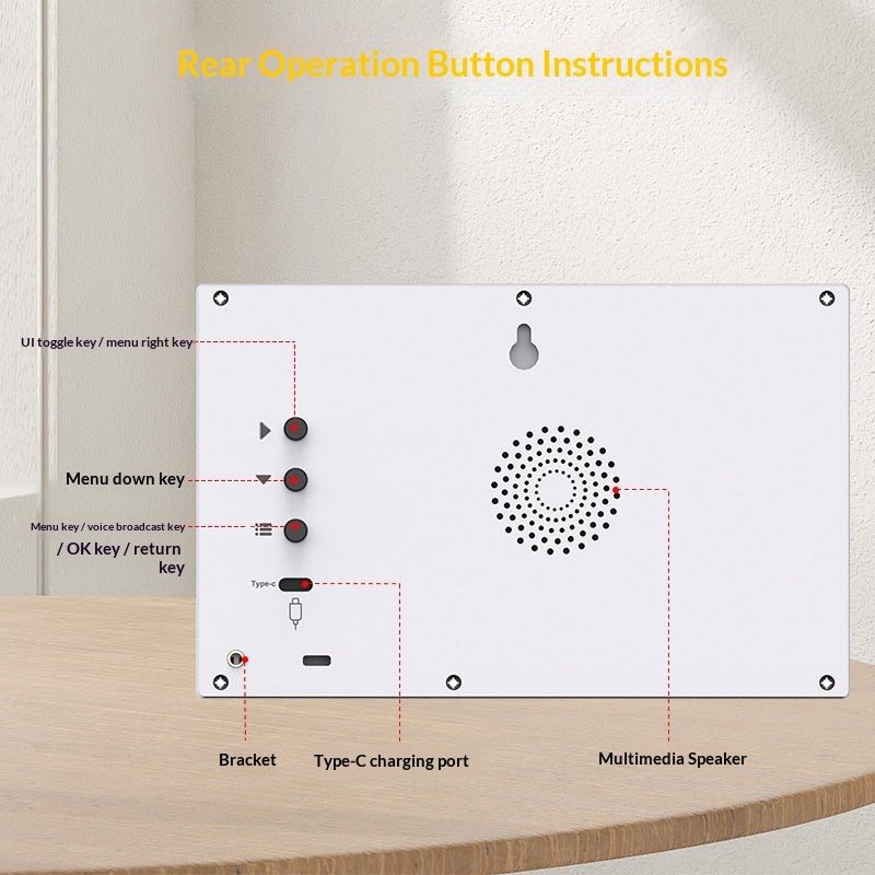 7-inch Digital Electronic Calendar Alarm Clock With Medication Reminder For Seniors